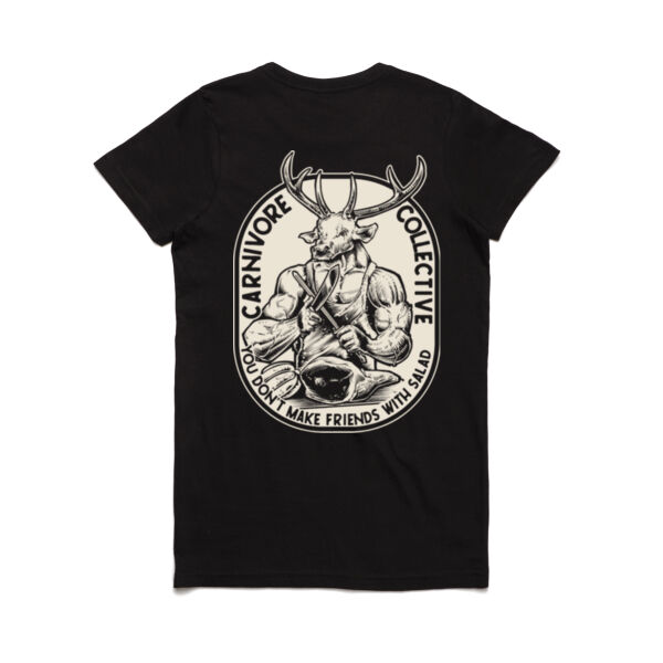 Carnivore Collective "Jacked Deer" Women's Tee - Dark Thumbnail