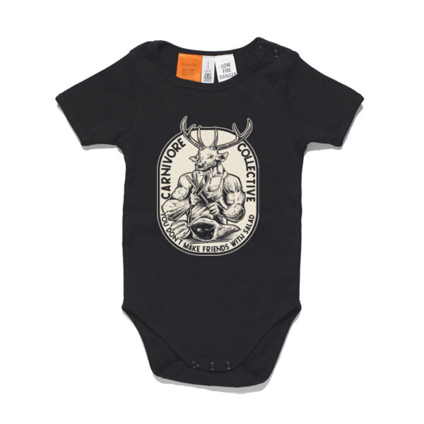Carnivore Collective " Jacked Deer" Mini Me Onesie - Dark Thumbnail