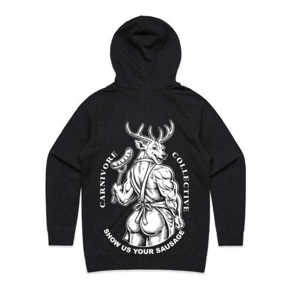 Carnivore Collective "Show us Your Sausage" Womans Hoodie - Dark Thumbnail