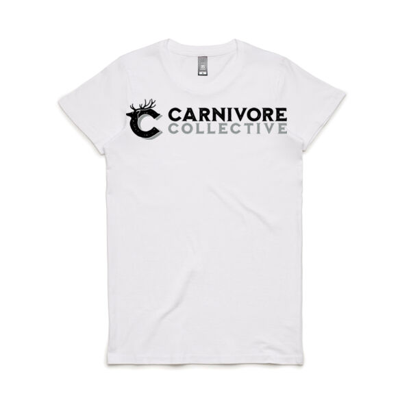Carnivore Collective "Xmas is Two F*cking Deer" Woman's Maple Tee - Light Thumbnail
